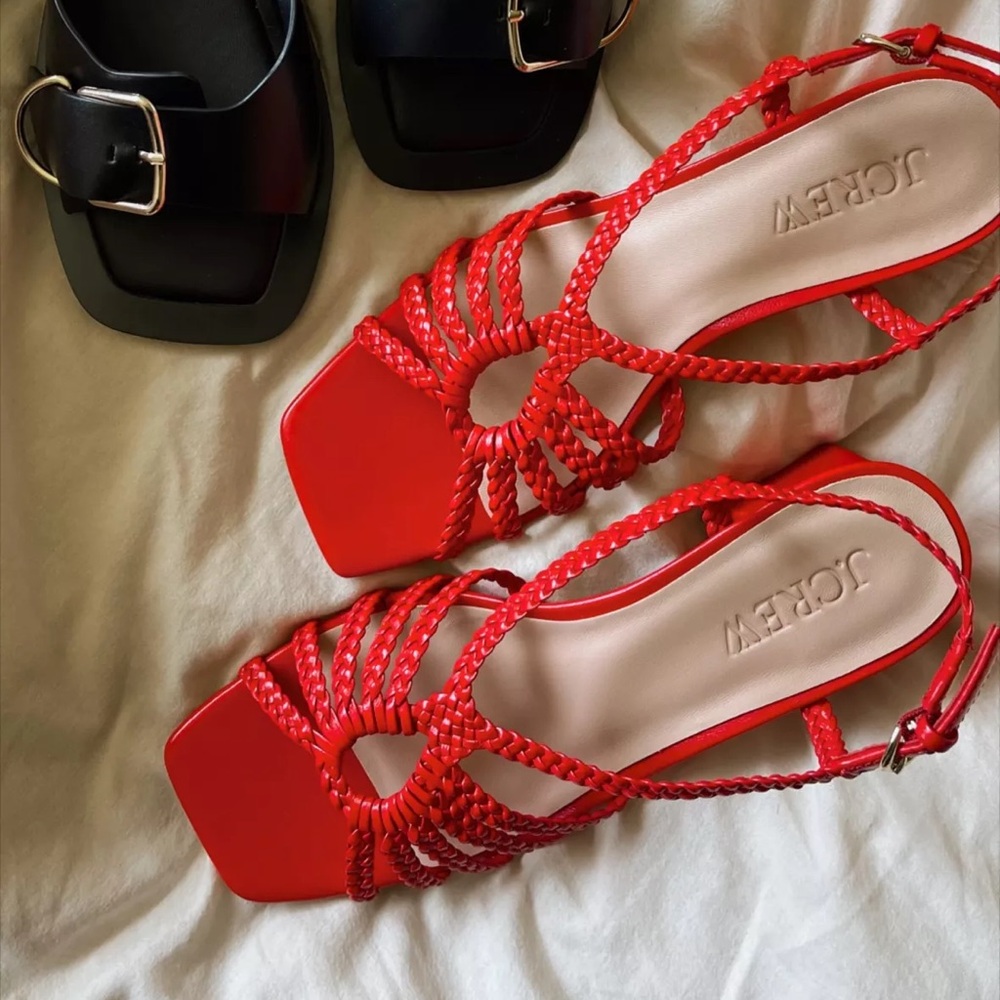 J.Crew Layne braided sandal heels in leather - Picture 2 of 7